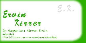 ervin kirrer business card